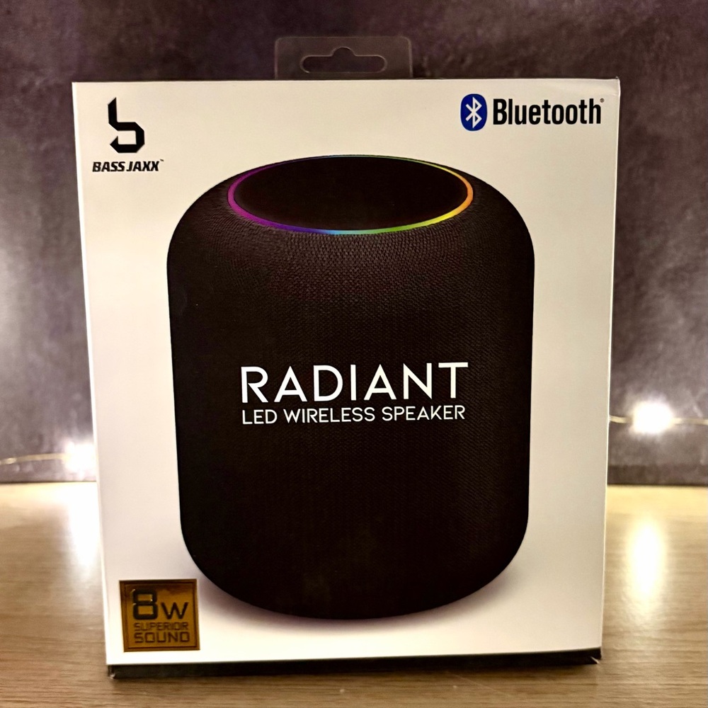 Radiant Black LED Wireless Speaker with RGB Lighting